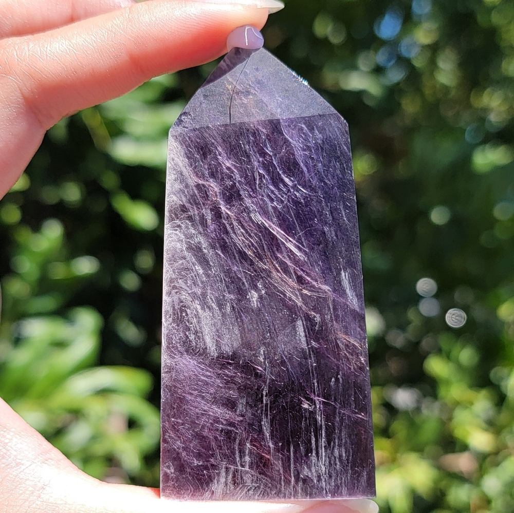 NEW 1.25" x 3.125" x 0.5" GEMMY LEPIDOLITE WITH RAINBOWS TOWER